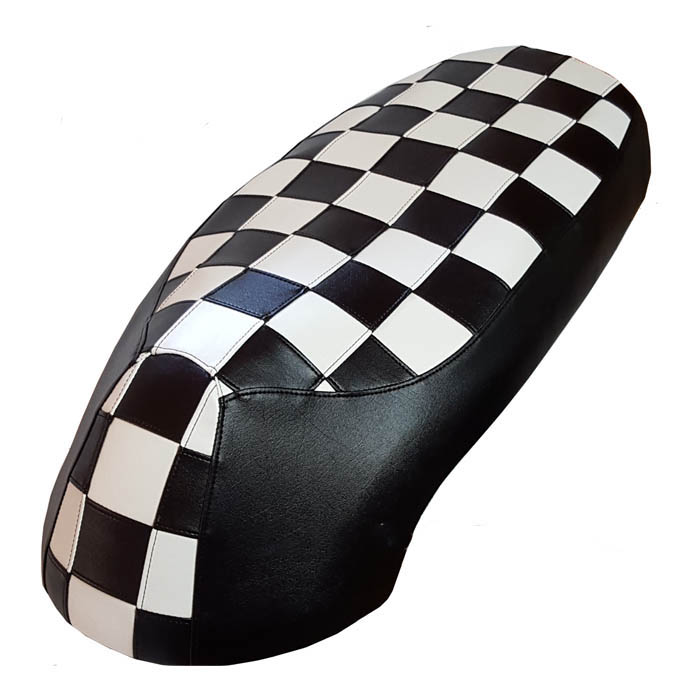 Black and White Checkers Kymco Like 50-200 scooter seat cover
